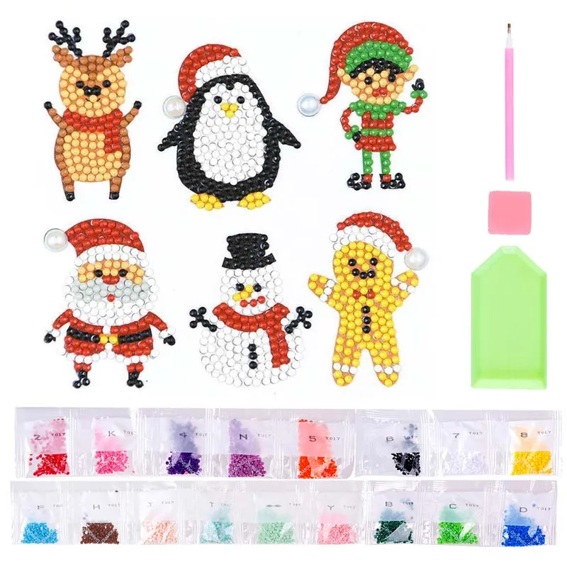 Figured'Art Diamond Painting Stickers Kerstset 2 met 6 stickers