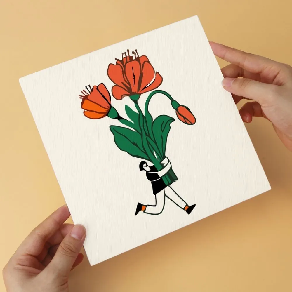 Figured'Art Handgeplukte bloemen schilderen op nummer 20x20 6 stuks
