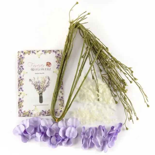 Craft Buddy Forever Flowerz Sweet Pea bloemen lila 4 stuks