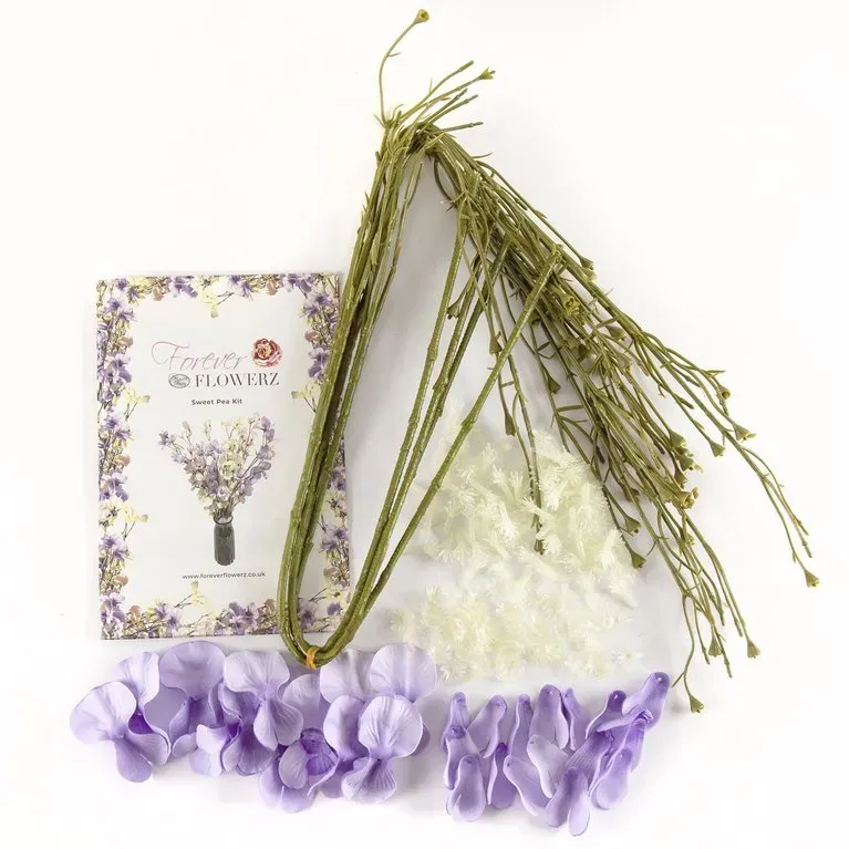 Craft Buddy Forever Flowerz Sweet Pea bloemen lila 4 stuks