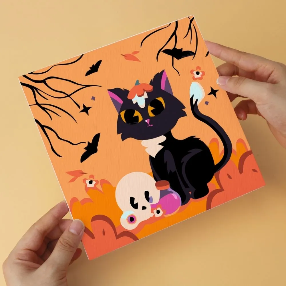 Figured'Art Mini Serie Speelse Halloweenkatten schilderen op nummer 6x20x20cm