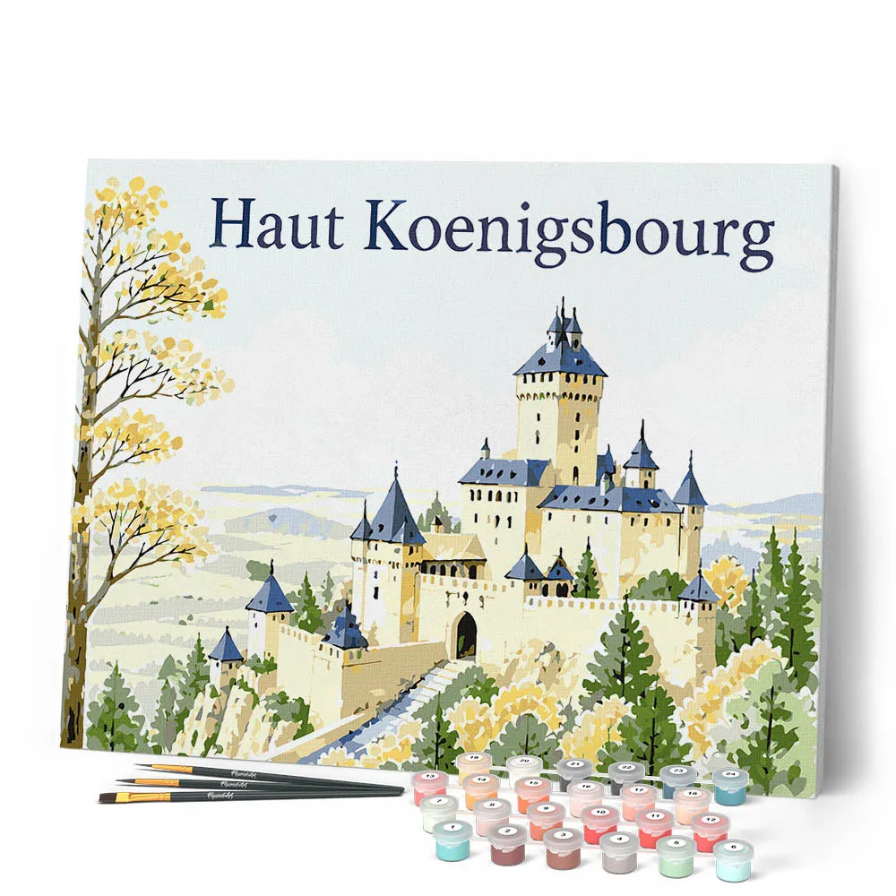 Figured'Art Kasteel Haut-Koenigsbourg schilderen op nummer 40x50cm