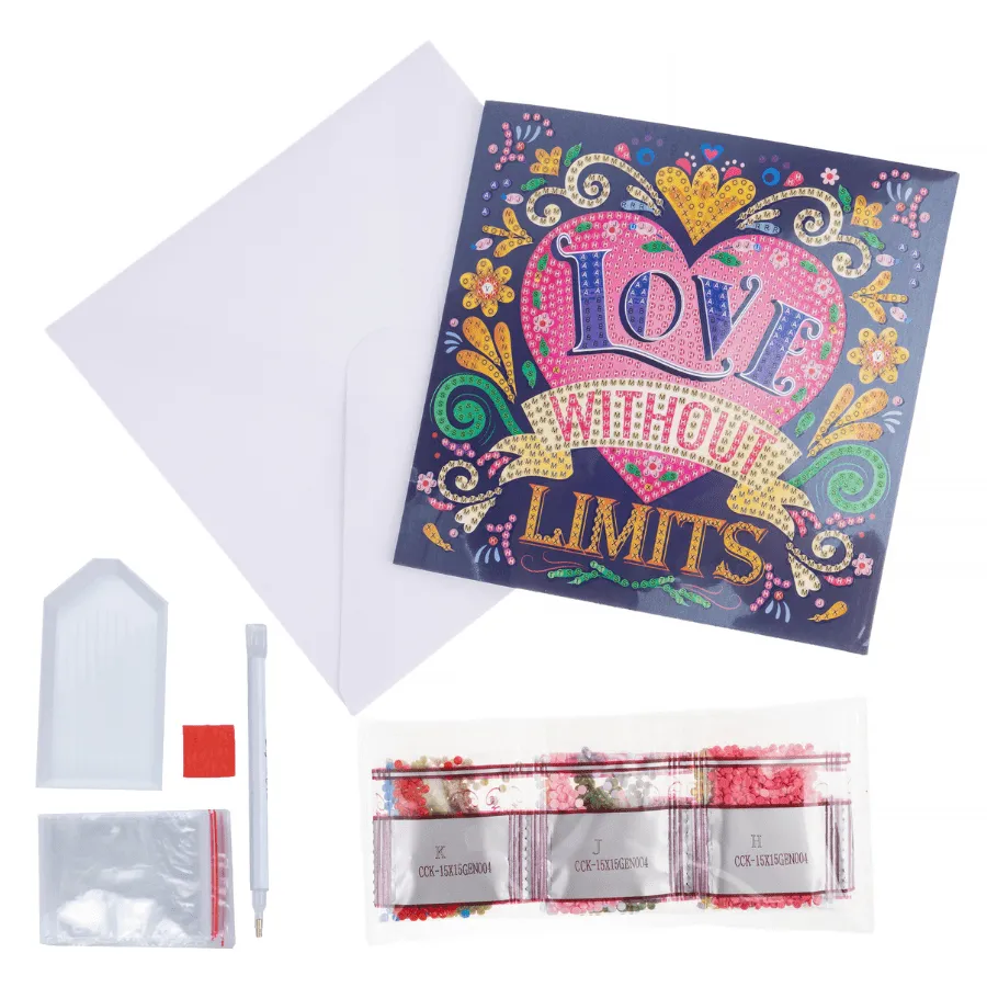 Craft Buddy Love Without Limits Crystal Art kaart 15x15cm liefde
