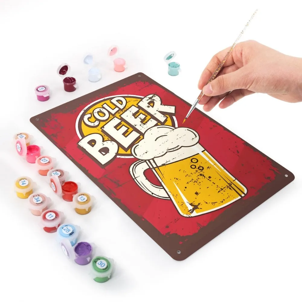 Figured'Art Koude Bierpul metalen poster 30x20 cm met touw