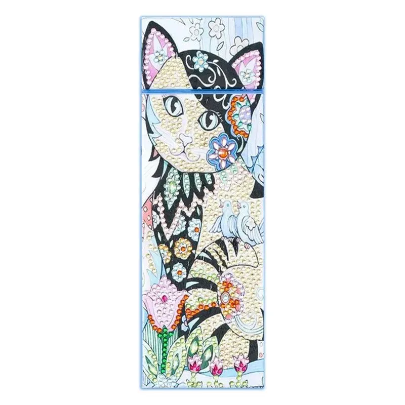 Figured'Art Kat diamond painting pennendoos 21x7 cm opbergbox