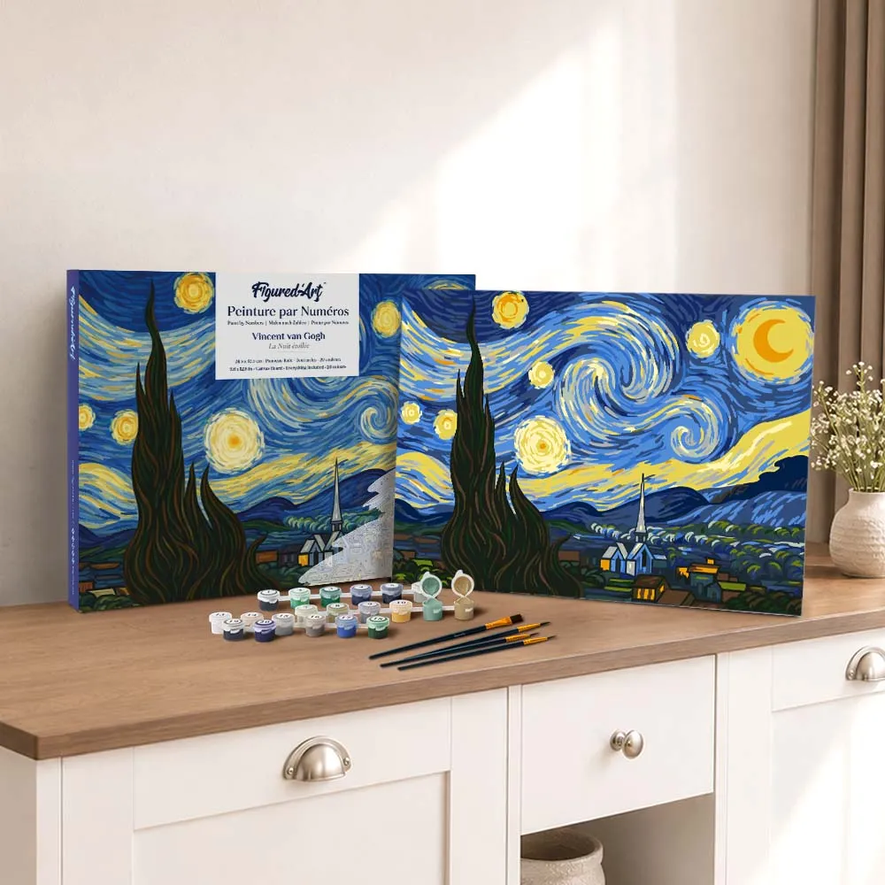Figured'Art Sterrennacht Schilderen op Nummers Cadeauset van Gogh
