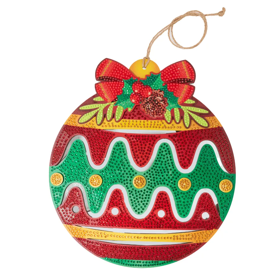 Craft Buddy Crystal Art Christmas Mirror Bauble hanger 25x28cm