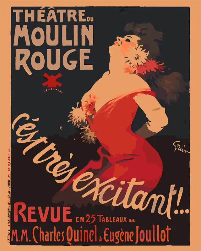 Figured'Art Moulin Rouge-affiche schilderen op nummer 40x50cm