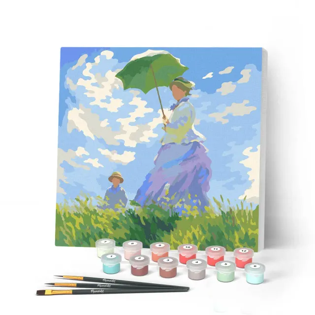 Figured'Art De Wandeling Monet mini schilderen op nummer 20x20cm