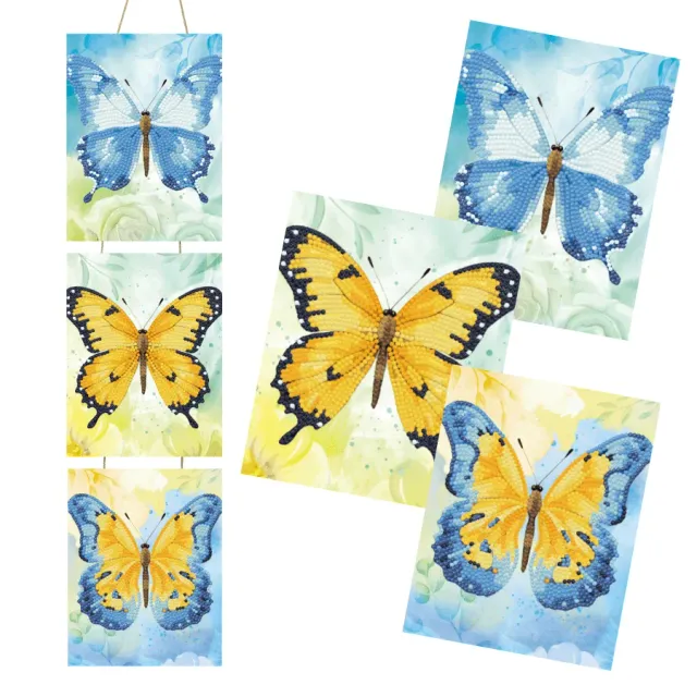 Craft Buddy Crystal Art Butterflies trio canvas 15x20cm vlinder