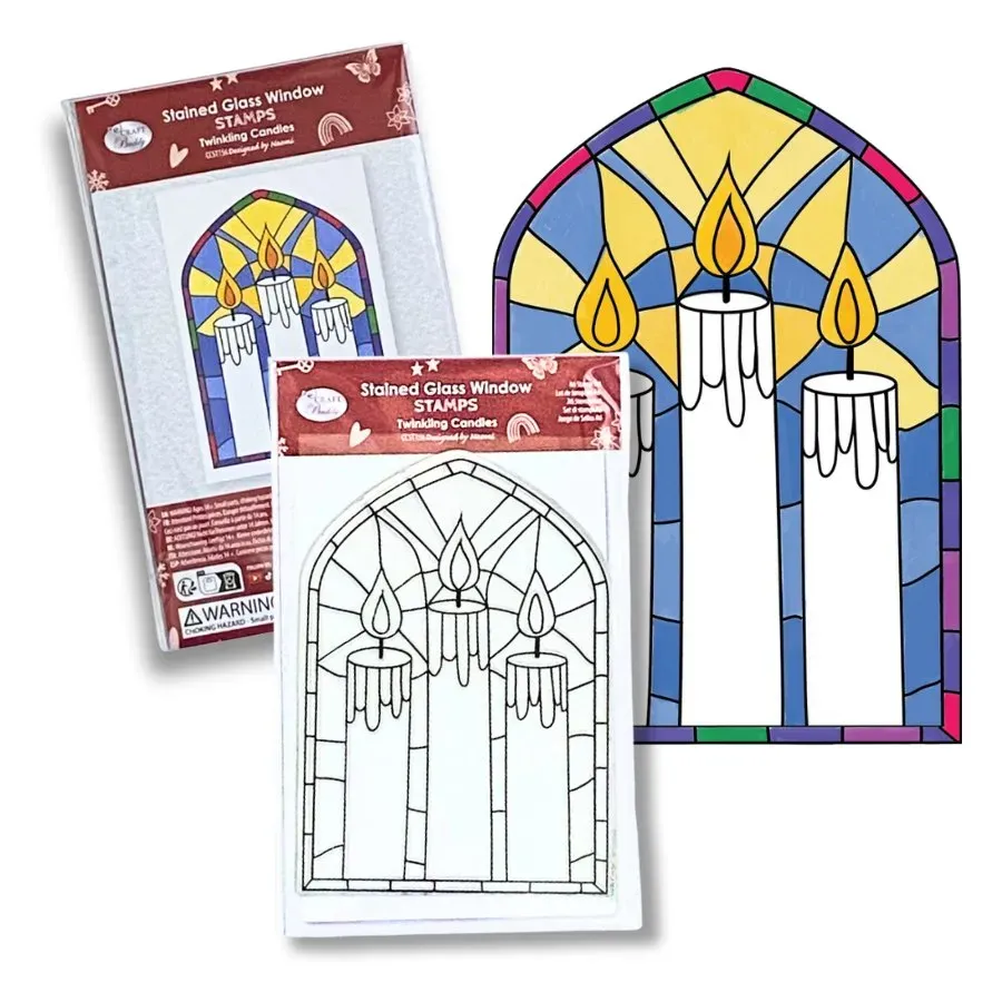 Craft Buddy Twinkling Candles stained glass stempel kaarsen A6
