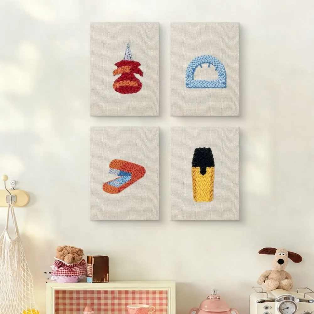 Figured'Art Kawaii Schrijfwaren punch needle set 4 stuks 15x20 cm