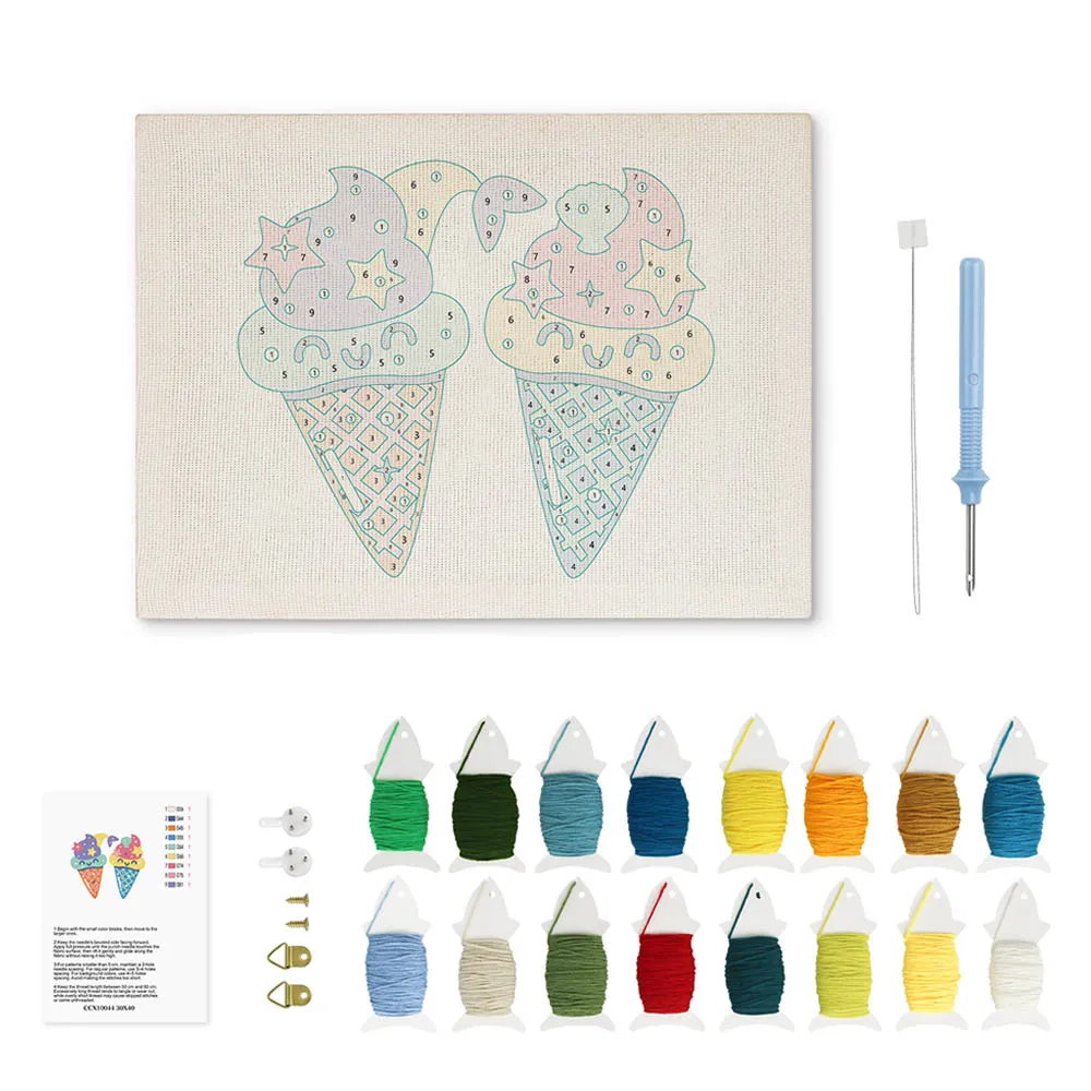 Figured'Art IJs Dromen punch needle pakket 20x30 cm frame