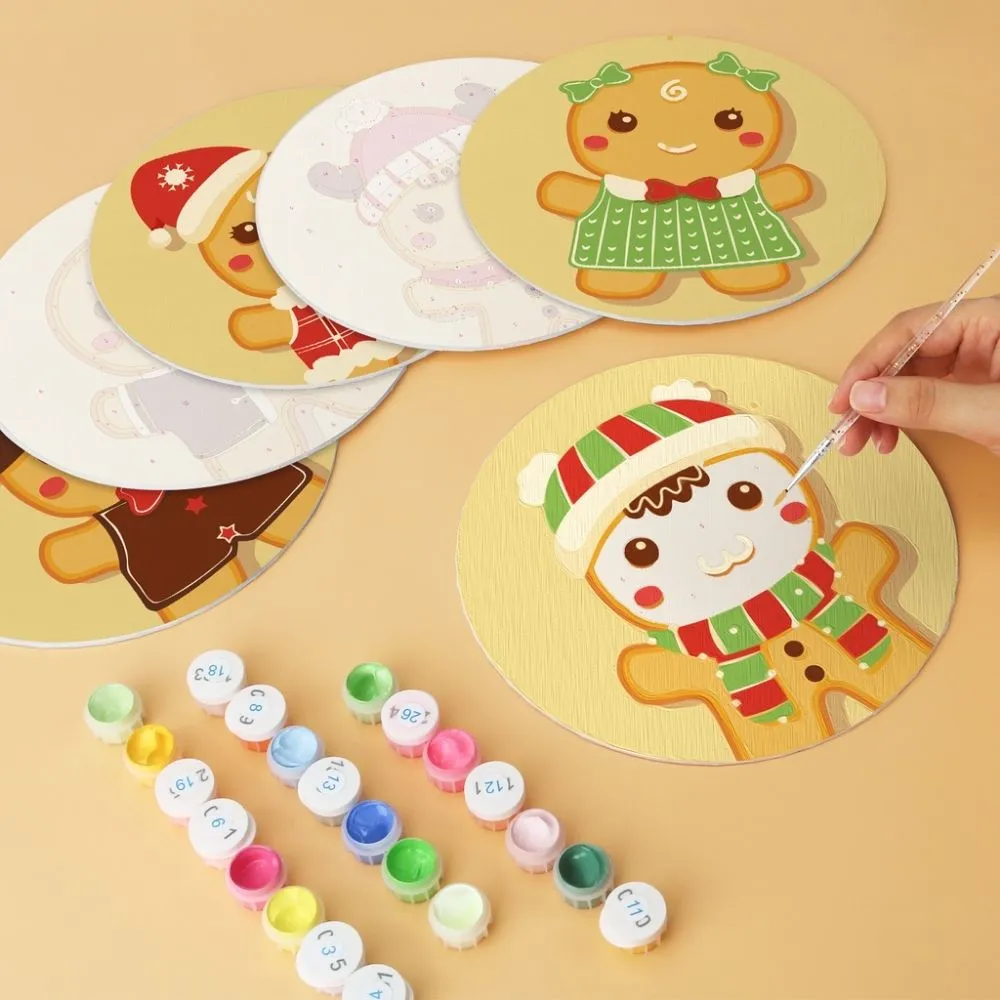 Figured'Art Mini Peperkoekvriendjes schilderen op nummer Ø20cm 6st
