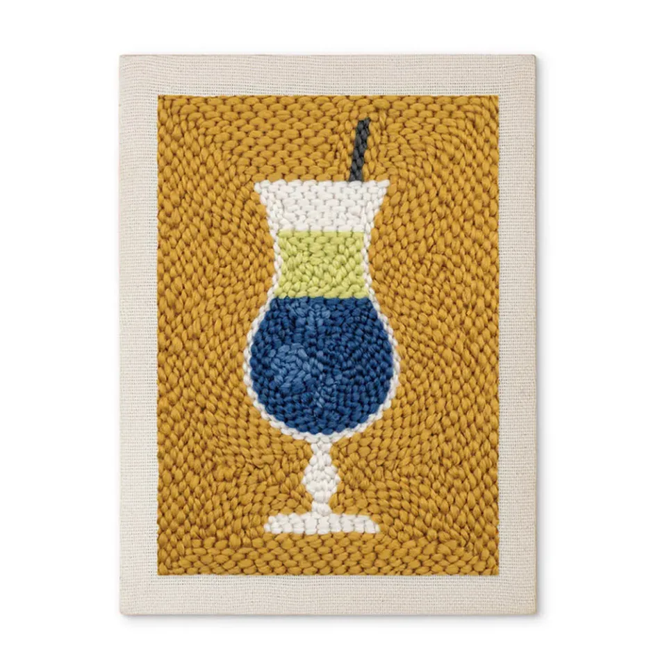 Figured'Art Cocktails 2 punch needle pakket met frame 20x30cm
