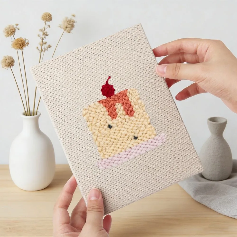 Figured'Art Heerlijke Hapjes punch needle set 4 stuks met frame keuken
