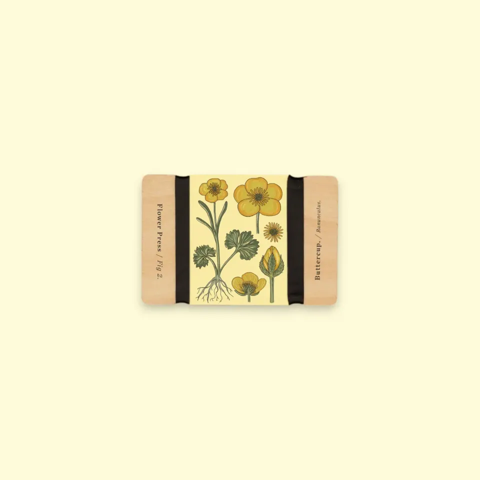 Studio Wald Pocket Flower Press bloemenpers Vintage Buttercup 12x8