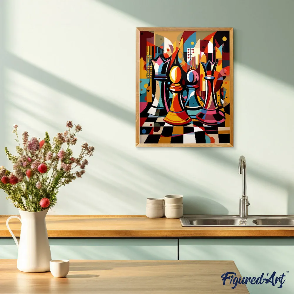 Figured'Art Gedurfd Abstract Schaakbord schilderen op nummer 40x50 cm eenvoudig
