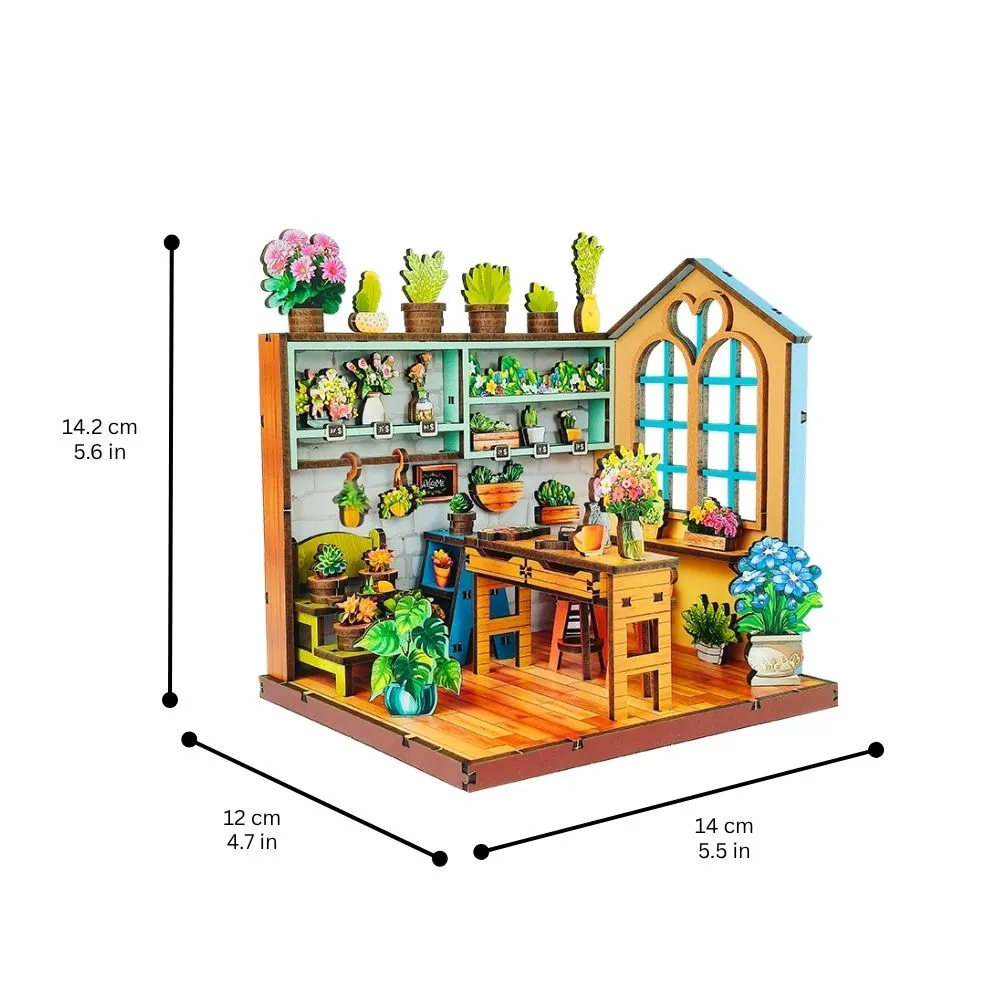 Figured'Art Hoek van de Bloemenwinkel Miniatuurhuisje 3D Puzzel 156
