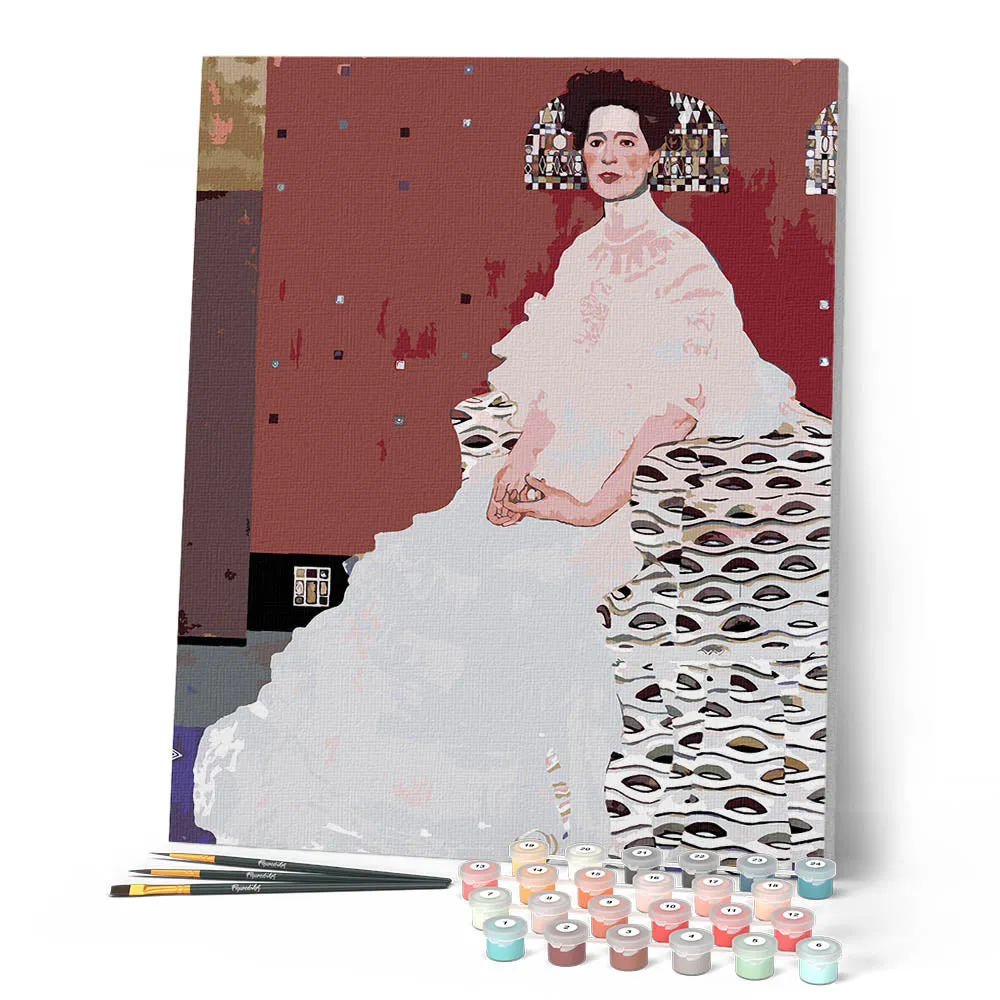 Figured'Art Portret van Fritza Riedler Klimt schilderen op nummer 40x50 cm