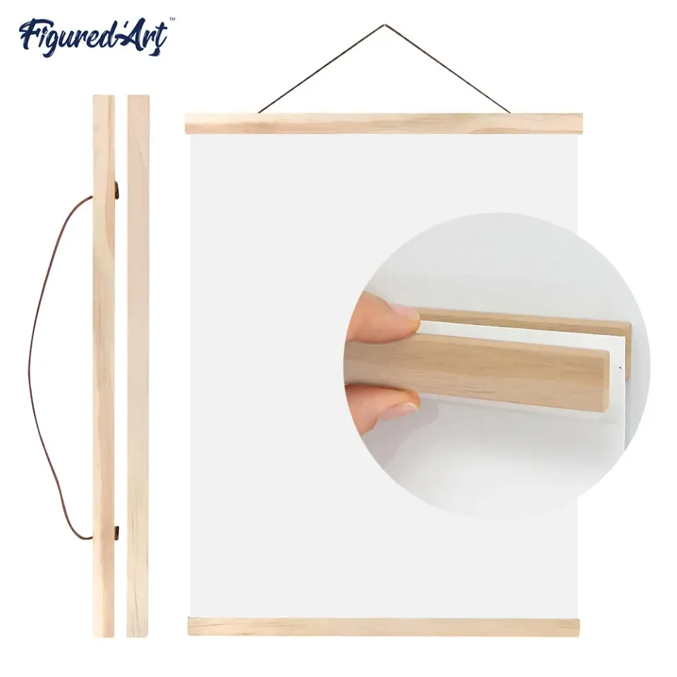 Figured'Art Magnetische Posterhanger licht grenen 41cm hout