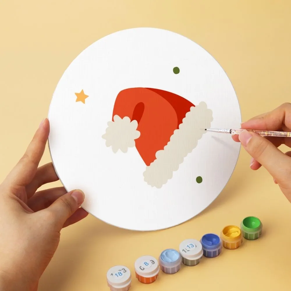 Figured'Art Mini Scharlakenrode kerst schilderen op nummer 6x Ø20cm