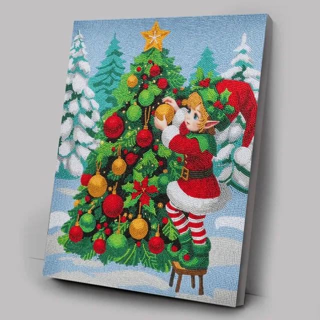 Craft Buddy Crystal Art Christmas Elf canvas 40x50 cm