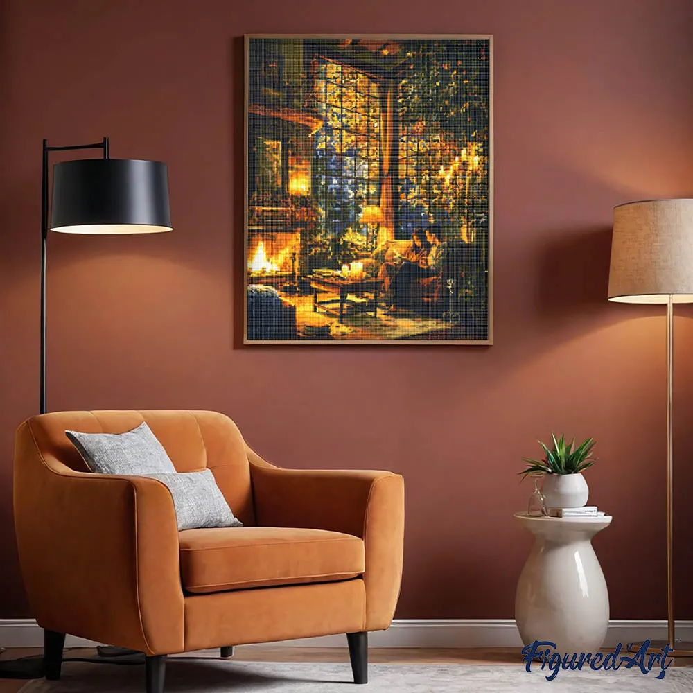 Figured'Art Gezellige herfstavond diamond painting 40x50 cm