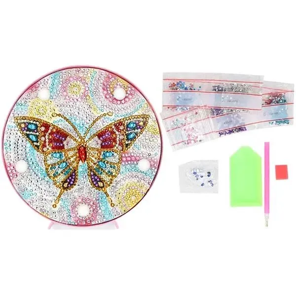 Figured'Art Vlinder LED-lamp diamond painting 15cm nachtlamp