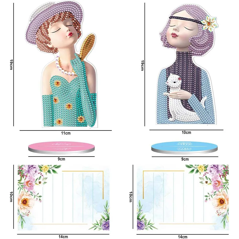 Figured'Art Notitiehouder Vrouwen diamond painting 2 stuks kunststof