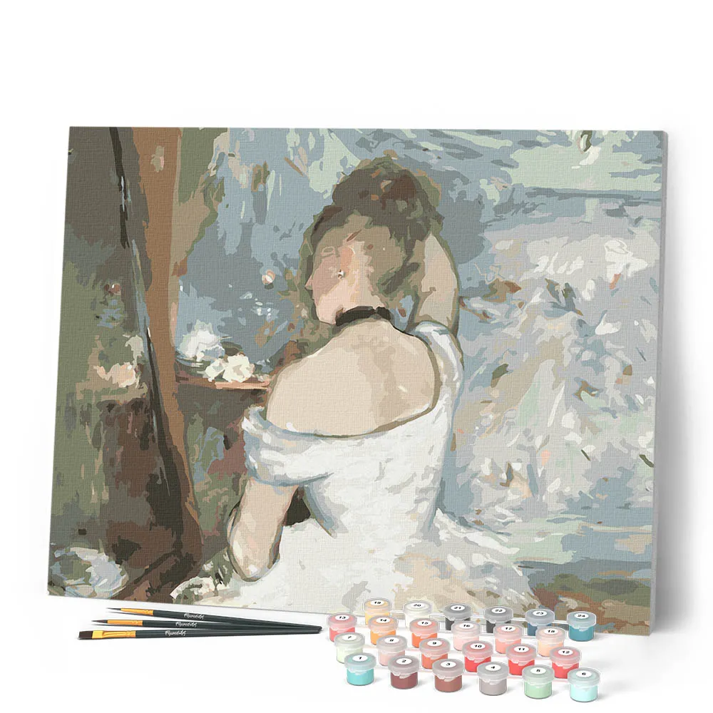 Figured'Art Vrouw bij haar toilet Morisot schilderen op nummer 40x50 cm