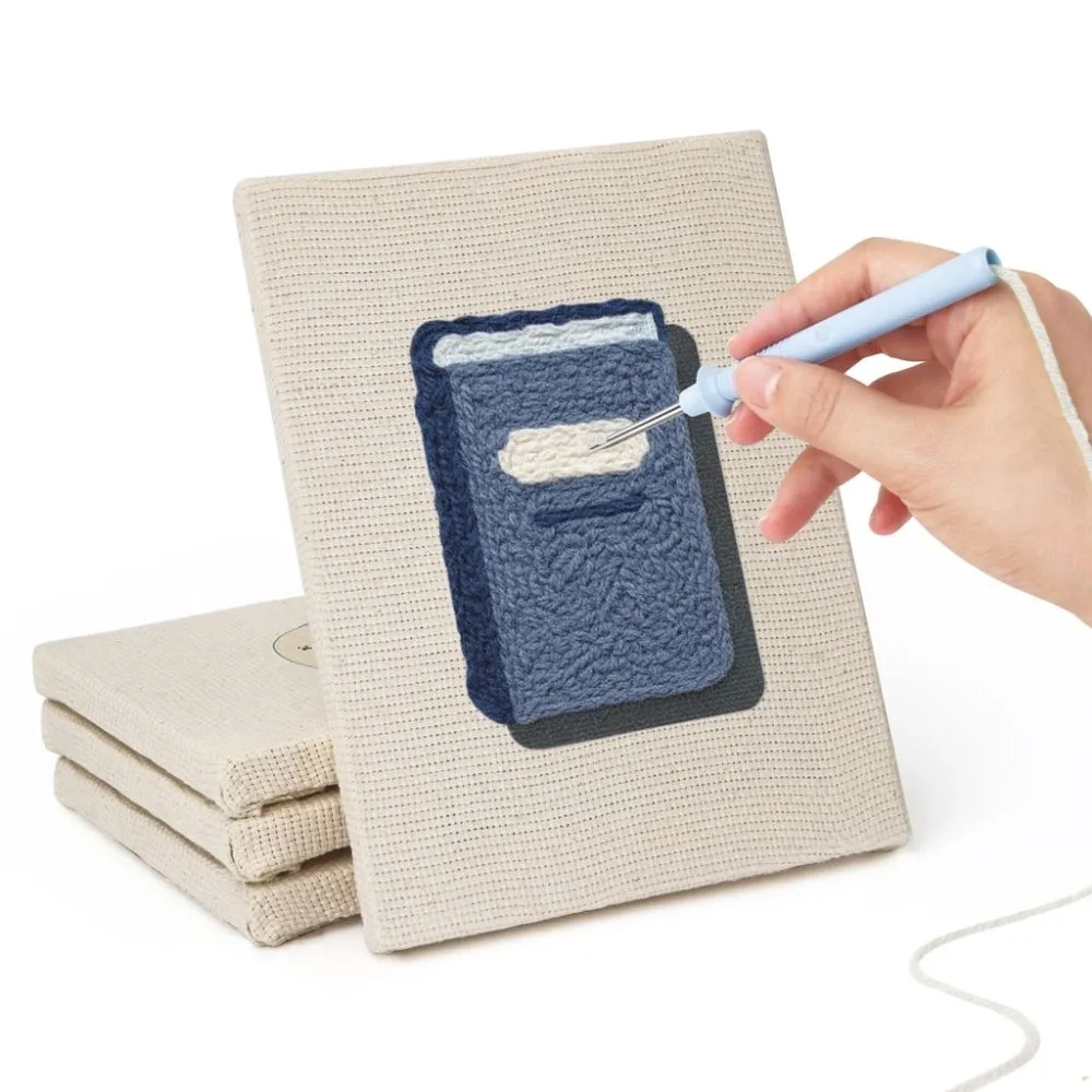 Figured'Art Punch Needle Set Terug naar School 1 kit 4 stuks met frames