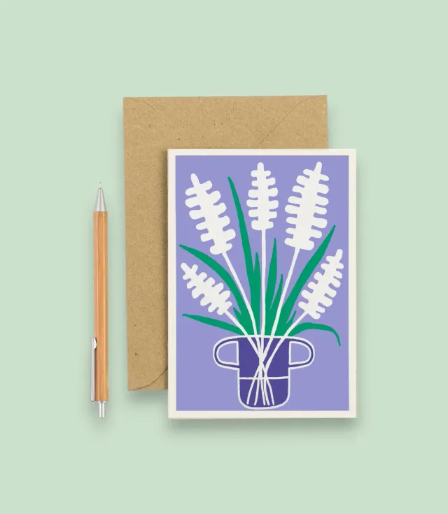 Studio Wald Hyacinth A6 wenskaart blanco met envelop kraft