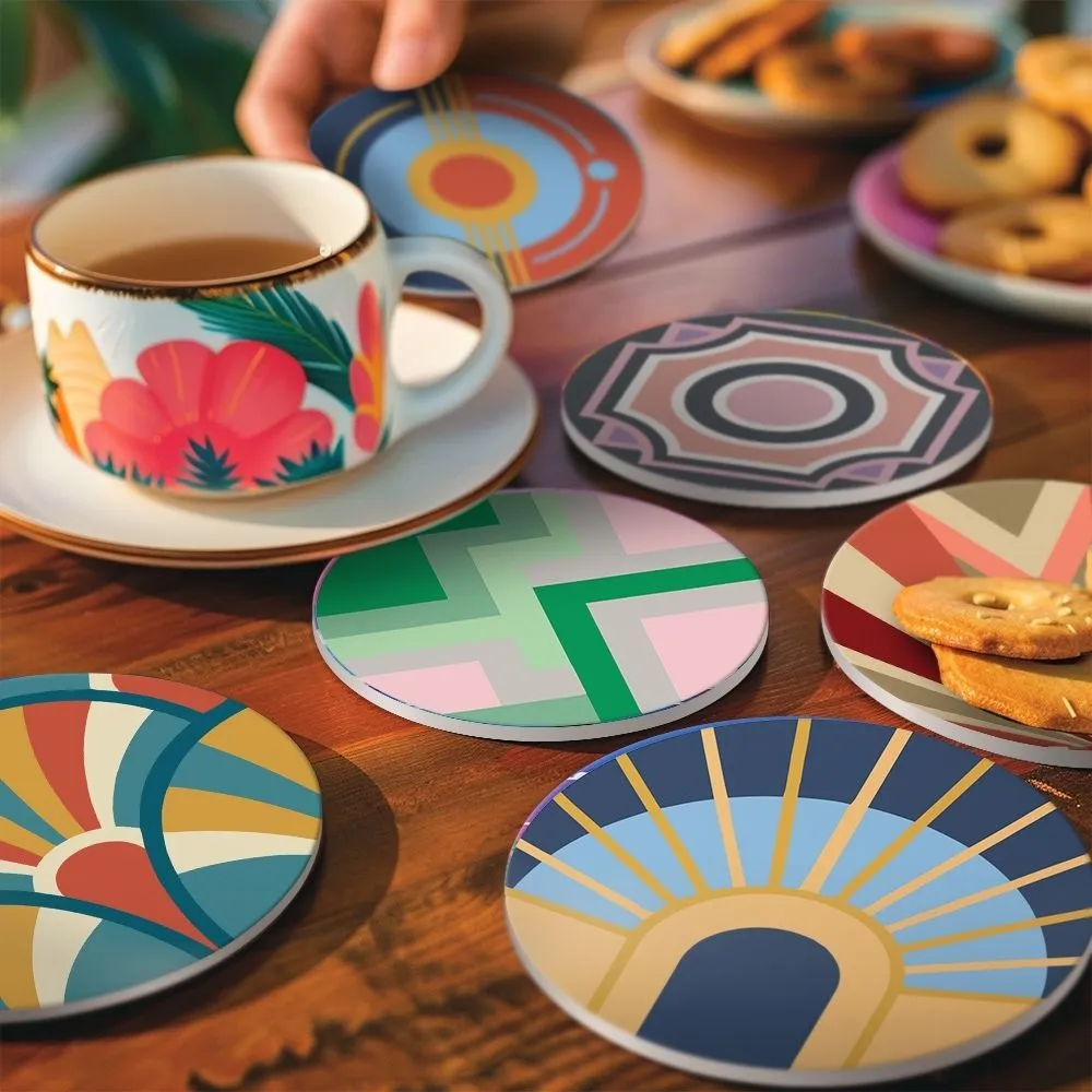 Figured'Art Art-decoharmonie schilderen op nummer onderzetters 10cm 6 stuks