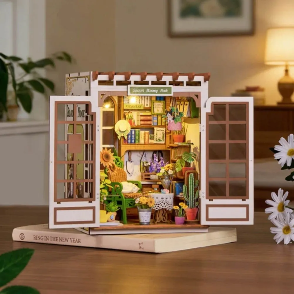 Figured'Art Book Nook Geheim Bloemrijk Hoekje bouwpakket met led