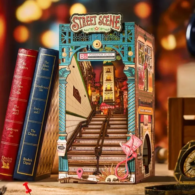 Figured'Art Straatscène book nook 13x23x25cm met led