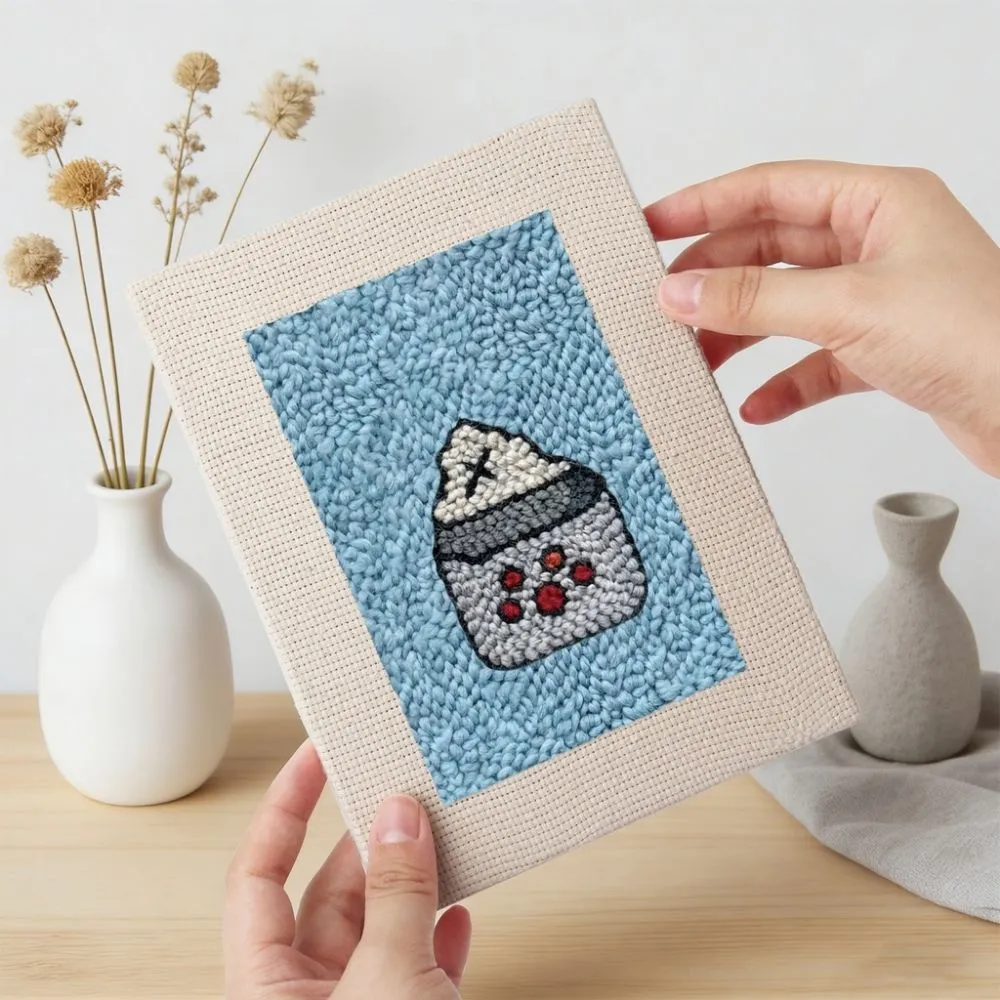 Figured'Art Ontbijt Lekkernijen punch needle set 4 stuks 15x20 cm