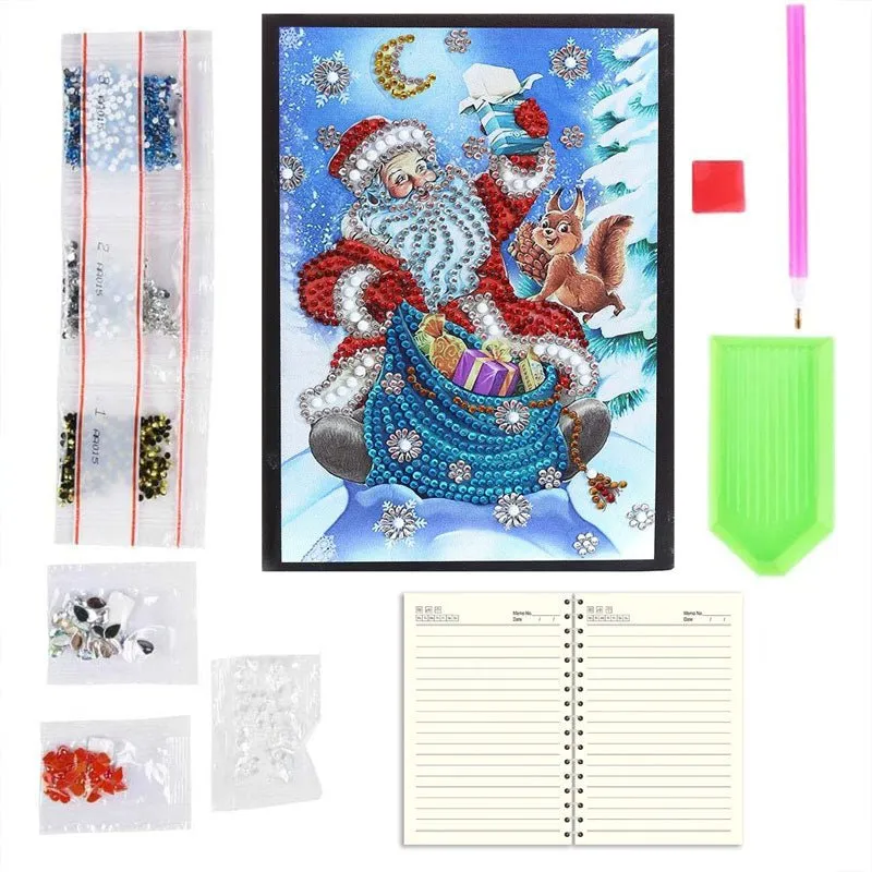 Figured'Art Kerstman Diamond Painting Boek A5 50 pagina's Rond