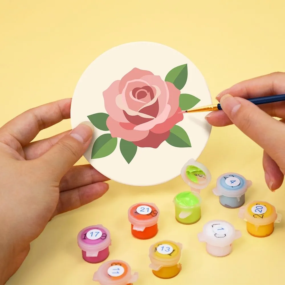 Figured'Art Pastelboeket schilderen op nummer onderzetters 6 stuks