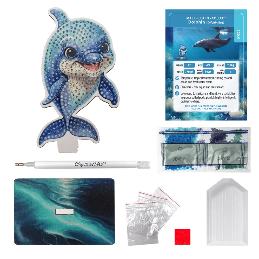 Craft Buddy Wildlife Buddies Dolphin diamond painting figuur 11 cm