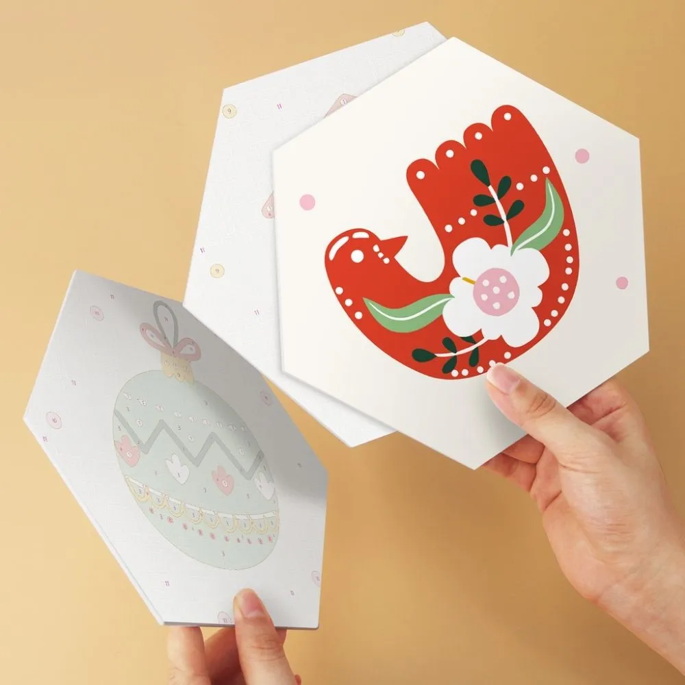 Figured'Art Mini Feestdagen-set schilderen op nummer zeshoek 6 stuks