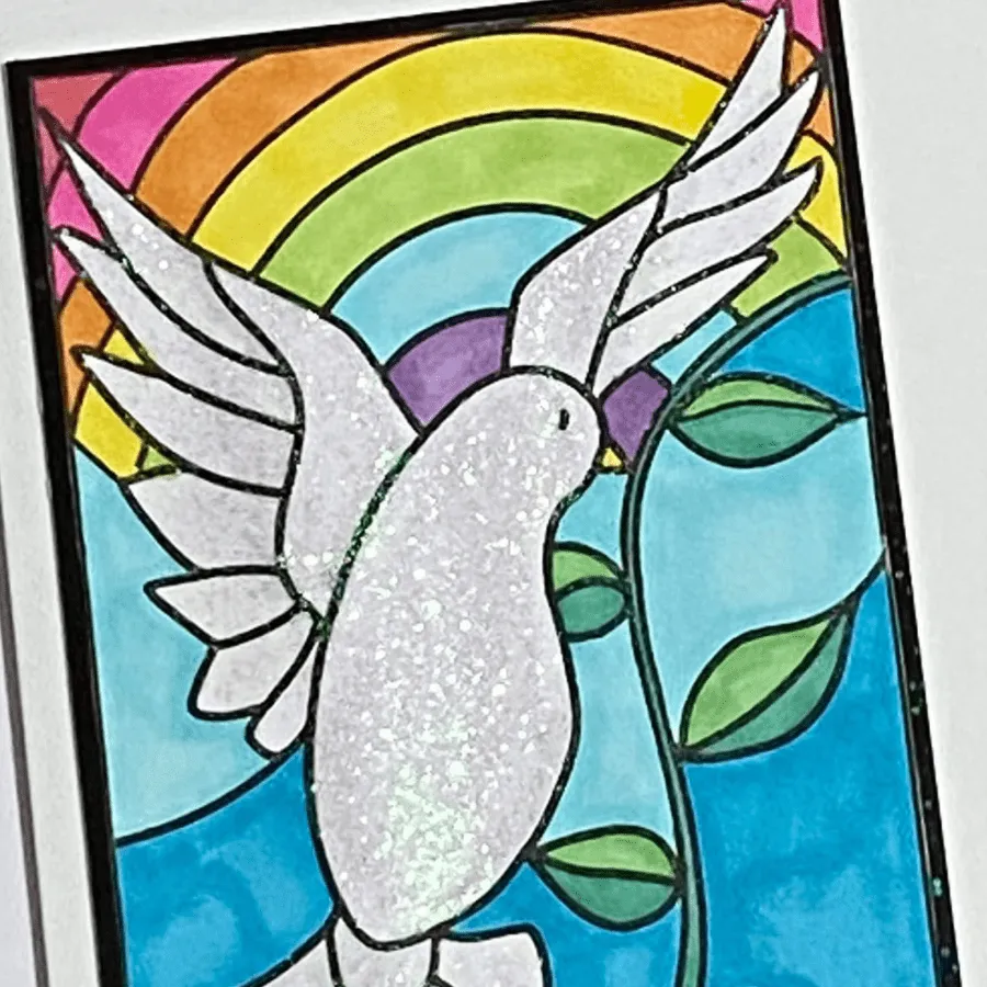 Craft Buddy Delightful Dove stempelset A6 glas-in-lood