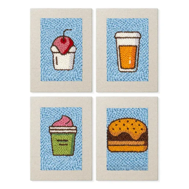 Figured'Art Foodie Favorieten punch needle set 4 stuks frames