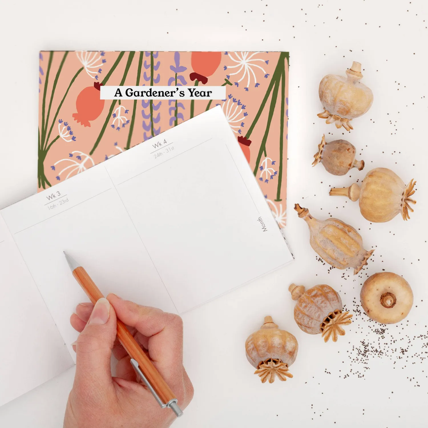 Studio Wald Gardener's Diary Peach tuindagboek A6