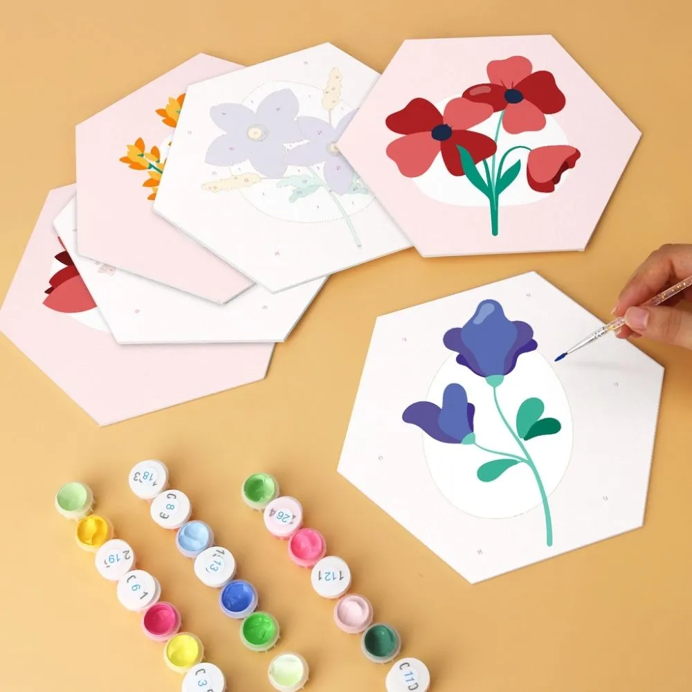 Figured'Art Delicate bloemblaadjes mini schilderen op nummer 6 stuks