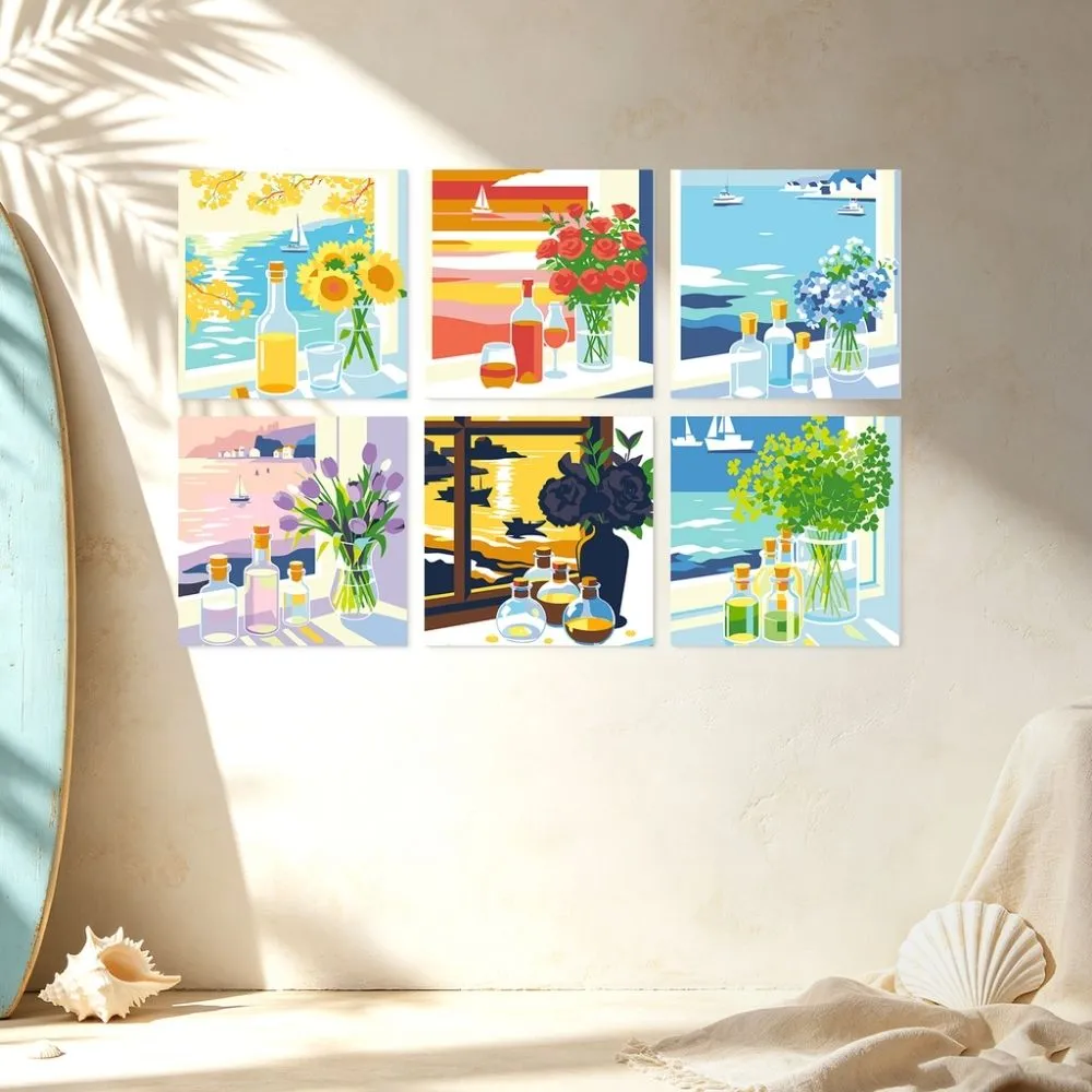 Figured'Art Uitzicht vanuit het raam mini canvas 6x20x20cm