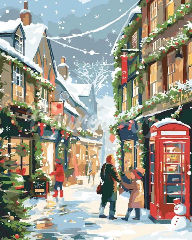 Figured'Art Britse Feeststraat schilderen op nummer 40x50 cm