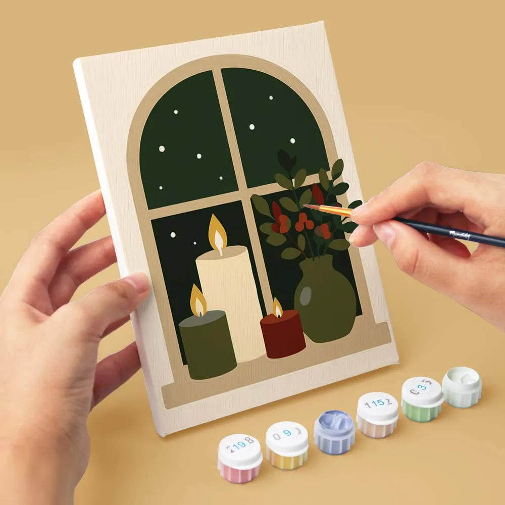 Figured'Art Mini Kerstvensters schilderen op nummer 6x 15x20 eenvoudig