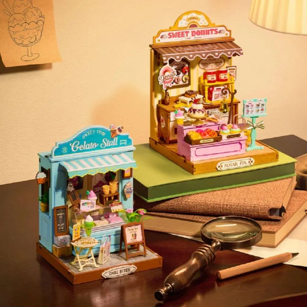 Figured'Art Gelato-stand miniatuurhuisje 3D puzzel 132 stukjes