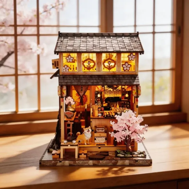 Figured'Art Choshi Yakitori Steegje miniatuurhuisje 3D puzzel met led